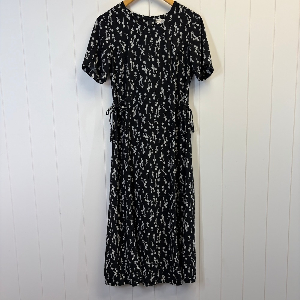 Drapers & Damons Cottage Floral Midi Dress Women Size Medium Modest Minimalist